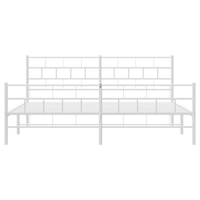 vidaXL Estructura cama sin colchón con estribo metal blanco 193x203 cm