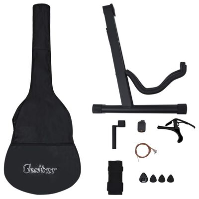 vidaXL Set de guitarra acústica 12 piezas con cutaway 6 cuerdas 38"