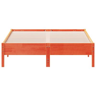 vidaXL Estructura de cama sin colchón madera maciza marrón 135x190 cm