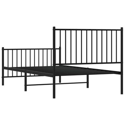 vidaXL Estructura cama sin colchón con estribo metal negro 100x190 cm