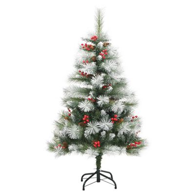 vidaXL Árbol de Navidad artificial con piñas y bayas 120 cm