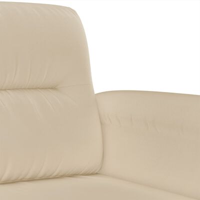 vidaXL Juego de sofás con cojines 3 piezas tela microfibra crema