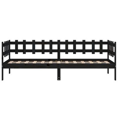 vidaXL Sofá cama madera maciza de pino negro 90x200 cm