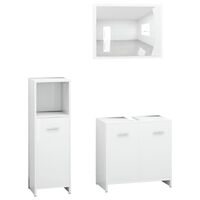 vidaXL Conjunto de muebles de baño 3 pzas madera contrachapada blanco