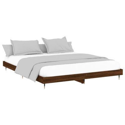 vidaXL Estructura de cama sin colchón madera marrón roble 120x200 cm