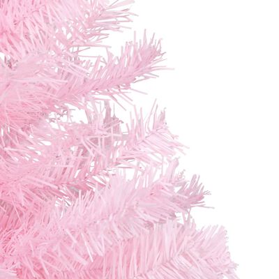 vidaXL Árbol de Navidad preiluminado con luces y bolas rosa 150 cm