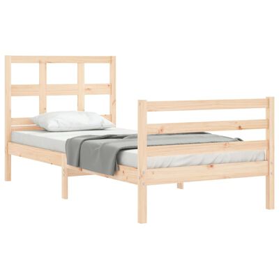 vidaXL Estructura de cama con cabecero madera maciza