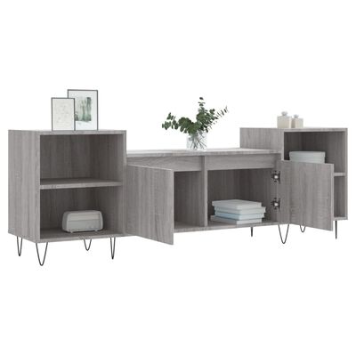 vidaXL Mueble para TV madera contrachapada gris Sonoma 160x35x55 cm