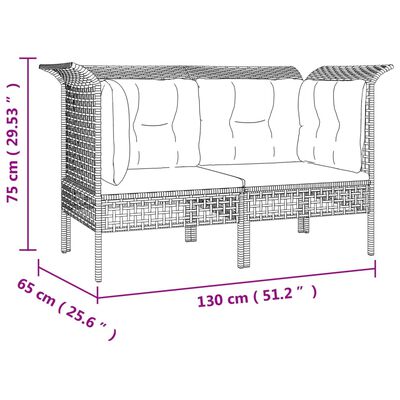 vidaXL Set de muebles de jardín 6 pzas y cojines ratán sintético gris