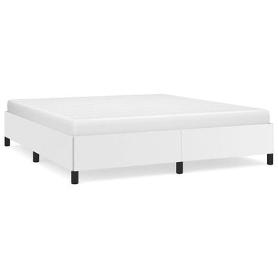 vidaXL Estructura de cama sin colchón cuero sintético blanco 180x200cm