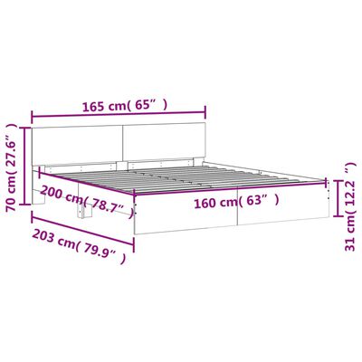 vidaXL Estructura de cama con cabecero blanca 160x200 cm