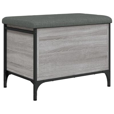 vidaXL Banco con almacenaje madera ingeniería gris Sonoma 62x42x45 cm