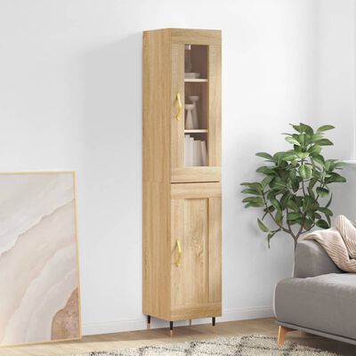 vidaXL Aparador de madera contrachapada roble Sonoma 34,5x34x180 cm