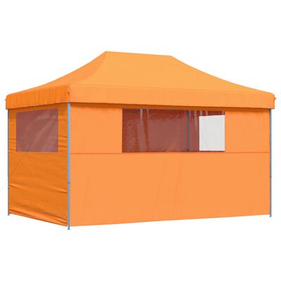 vidaXL Tienda de fiesta plegable Pop-Up 4 paredes laterales naranja