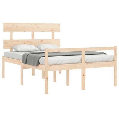 vidaXL Cama para personas mayores con cabecero madera maciza 140x190cm