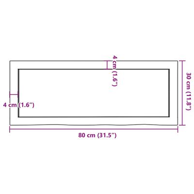 vidaXL Estante pared madera roble tratada marrón oscuro 80x30x(2-4) cm