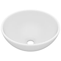 vidaXL Lavabo de lujo redondo cerámica blanco mate 32,5x14 cm