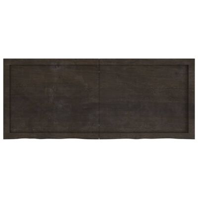 vidaXL Tablero mesa madera roble tratada marrón oscuro 120x50x(2-6) cm