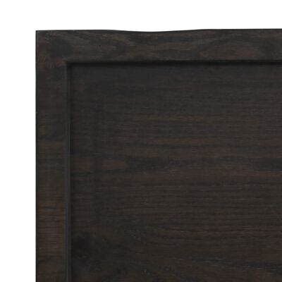 vidaXL Encimera baño madera maciza tratada marrón oscuro 80x30x(2-4)cm