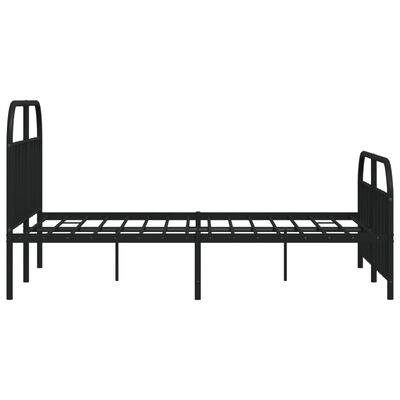 vidaXL Estructura de cama cabecero y estribo metal negro 140x200 cm