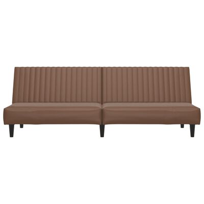 vidaXL Sofá cama de 2 plazas cuero sintético marrón
