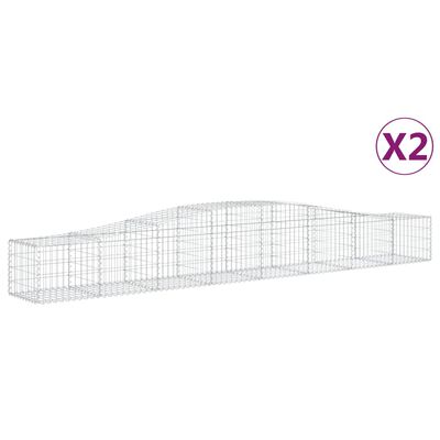 vidaXL Cestas de gaviones 2 uds forma de arco hierro 400x50x40/60 cm