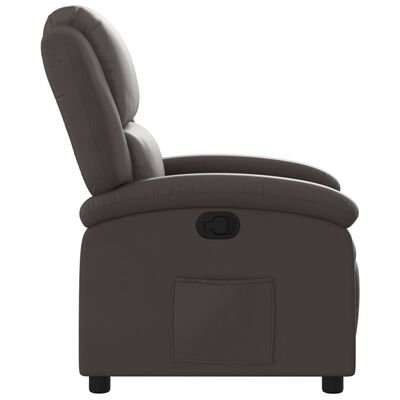 vidaXL Sillón reclinable cuero auténtico marrón oscuro