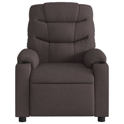 vidaXL Sillón reclinable eléctrico tela marrón oscuro