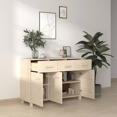 vidaXL Aparador HAMAR madera de pino maciza marrón miel 113x40x80 cm