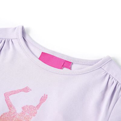 Camiseta infantil de manga larga lila claro 128