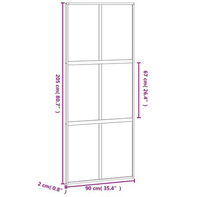 vidaXL Puerta corredera vidrio templado y aluminio negra 90x205 cm