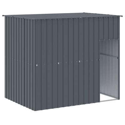 vidaXL Caseta perros con corral acero galvanizado gris 214x865x181 cm