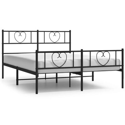 vidaXL Estructura cama sin colchón con estribo metal negro 120x200 cm