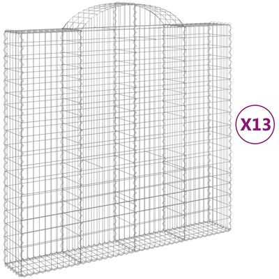 vidaXL Cestas gaviones 13 uds forma de arco hierro 200x50x180/200 cm