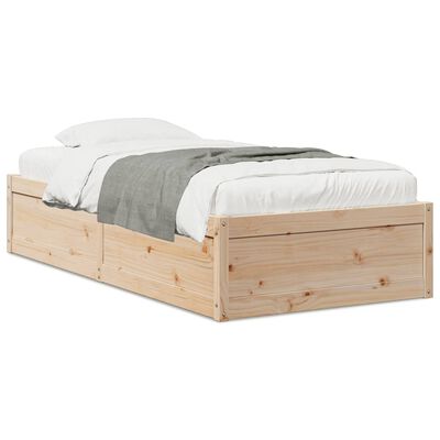 vidaXL Estructura de cama sin colchón madera maciza de pino 100x200 cm