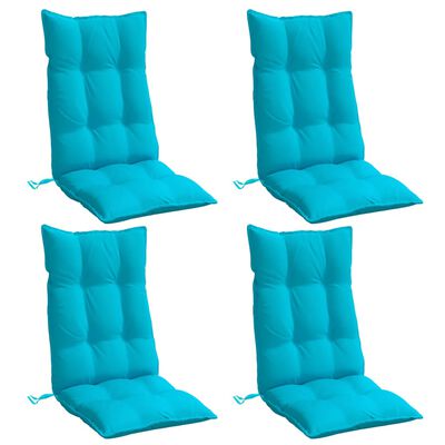 vidaXL Cojines para silla con respaldo alto 4 uds tela Oxford turquesa