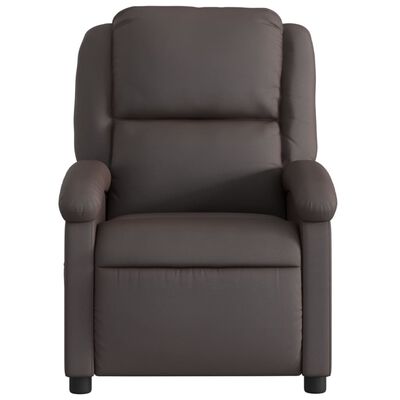 vidaXL Sillón reclinable cuero auténtico marrón oscuro