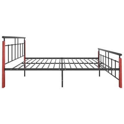 vidaXL Estructura de cama sin colchón metal madera de roble 180x200 cm