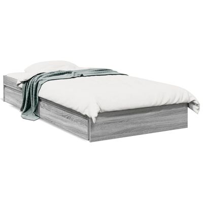 vidaXL Cama con cajones madera de ingeniería gris Sonoma 75x190 cm