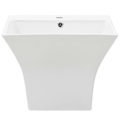 vidaXL Lavabo de pared de cerámica blanco 500x450x410 mm