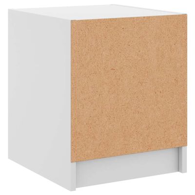 vidaXL Mesitas de noche con puertas de vidrio 2 uds blanco 35x37x42 cm