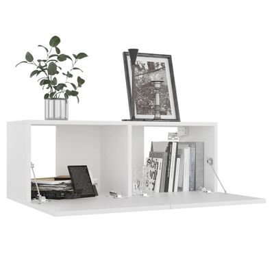 vidaXL Mueble para TV madera contrachapada blanco 80x30x30 cm