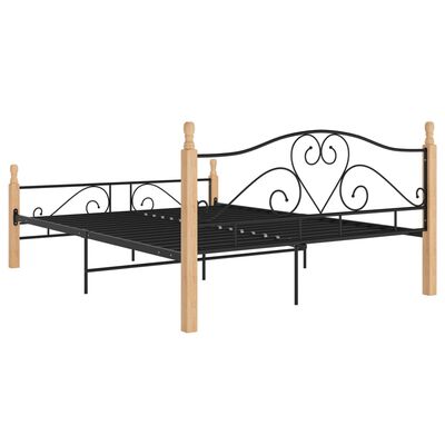 vidaXL Estructura cama con cabecero sin colchón metal negro 140x200 cm