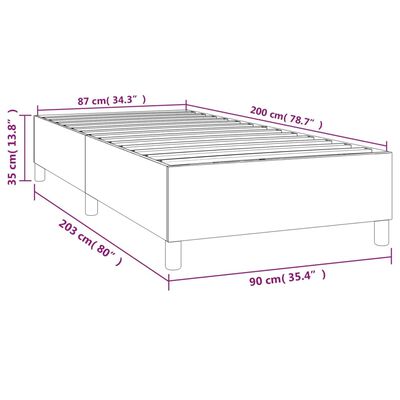 vidaXL Estructura de cama de cuero sintético gris 90x200 cm