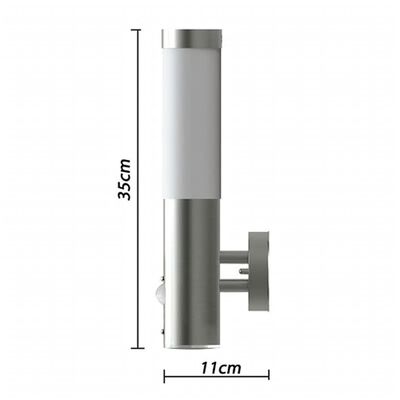 2 Apliques de exterior con detector de movimiento, 11 x 35cm