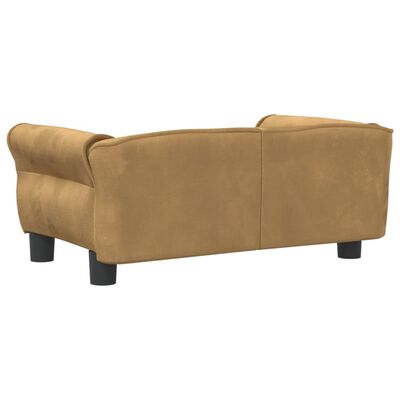 vidaXL Cama para perros de terciopelo marrón 70x45x30 cm