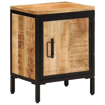 vidaXL Mesita de noche de madera maciza de mango rugosa 40x30x52,5 cm