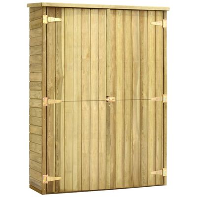 vidaXL Caseta herramientas jardín madera pino impregnada 123x50x171 cm