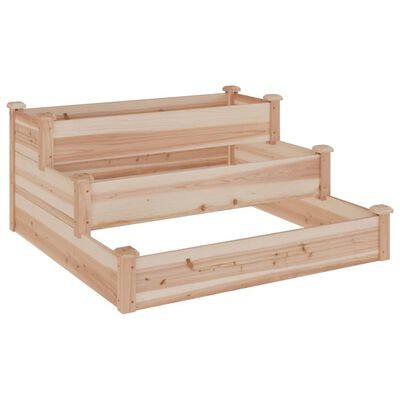 vidaXL Jardinera arriate madera maciza abeto 120x120x56 cm