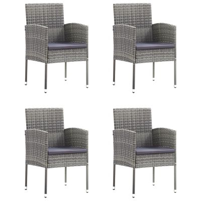 vidaXL Set comedor jardín 5 pzas ratán sintético gris antracita y gris